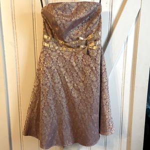 XOXO Gold and Purple Victorian Print Party Dress